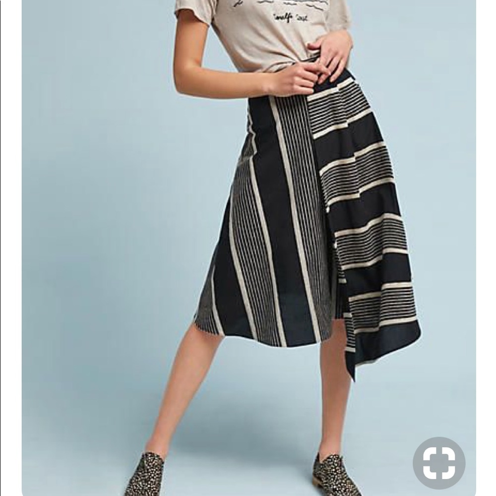 Eva Franco Anthropologie Aline stripe black skirt - Picture 2 of 3
